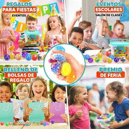 5 Pelotas Squishy Antiestrés Hidrogel 3.5cm Colores Al Azar