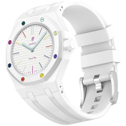 Correa Silicona Swatch Xomega Royal Pop Convertir A Pulsera