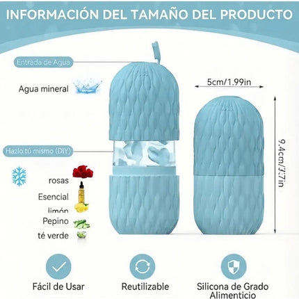 Rodillo De Hielo Facial Silicona Molde Masajeador De Rostro