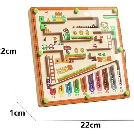 Laberinto Magnético De Madera Juguete Montessori Mario Bross
