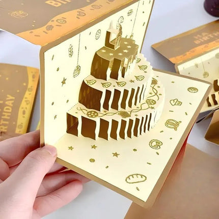 Tarjeta De Cumpleaños Pop Up 3d Porta Dinero Pastel Regalo