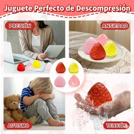 Squishy De Fresa Juguete Antiestrés Silicona Antiestres Taba