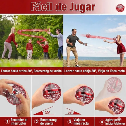 Bola Voladora Boomerang Luz Led Dron Sensor Movimiento Niños