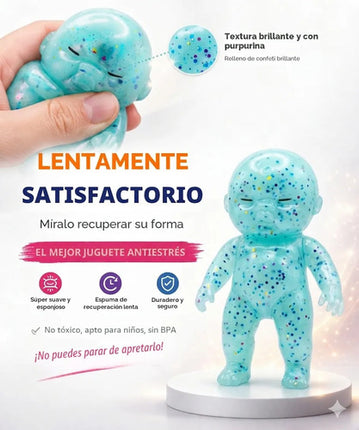 Squishy Bebé Con Glitter Juguete Sensorial Antiestrés Niños