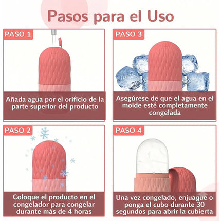 Rodillo De Hielo Facial Silicona Molde Masajeador De Rostro