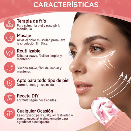 Rodillo De Hielo Facial Silicona Molde Masajeador De Rostro
