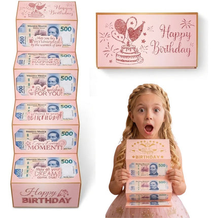 Sobre Tarjeta Plegable Regalo Dinero Efectivo Cumpleaño Niña