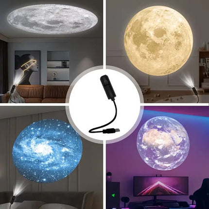 Proyector Luz Led Usb Galaxia Planetas Sistema Solar 10 En 1