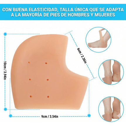 1 Par Taloneras Silicona Gel Almohadillas Dolor Talón Pies