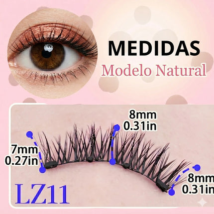 Pestañas Magnéticas Naturales Reutilizables 3d Con Aplicador
