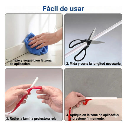 3m Tira Moldura Flexible Pvc Autoadhesiva Impermeable 12mm