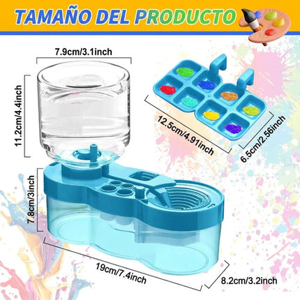 Enjuagador Pinceles Con Dispensador Agua Pintar Oleo Niños