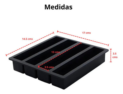 Molde Charola Para Hielo En Barra Mantequilla Rectangular