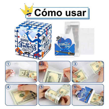 Caja Regalo Para Dinero Dia Del Padre Billetes Papá Kit Box