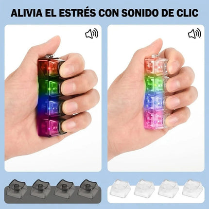 Llavero Antiestrés Teclado Mecánico Con Luz Led Rgb Fidget
