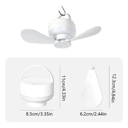 Ventilador Techo Portátil Recargable Usb Con Luz Y Control