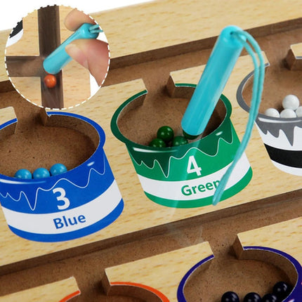 Laberinto Magnético De Madera Juguete Numeros Colores Nieve