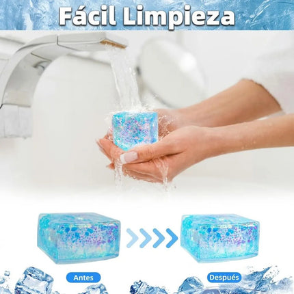 Juguete Antiestrés Squishy Cubo De Hielo Maltosa Con Glitter