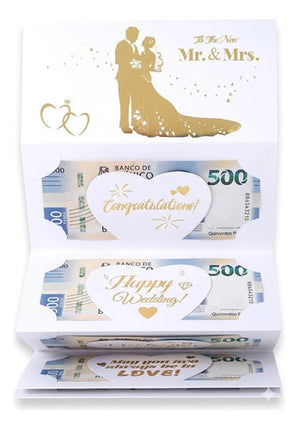 Tarjetas De Felicitación Para Boda Novios Regalo en Efectivo