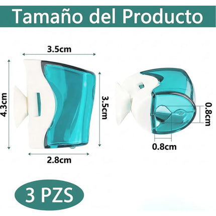 Set 3 Protectores Porta Cepillo Dientes Pared Con Ventosa