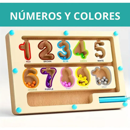 Laberinto Magnético De Madera Juguete Numeros Colores Nieve
