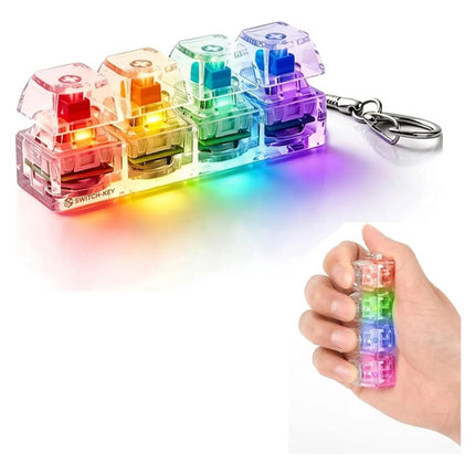 Llavero Antiestrés Teclado Mecánico Con Luz Led Rgb Fidget