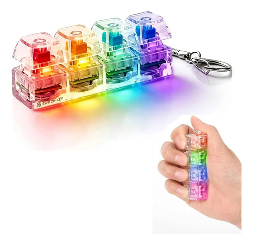Llavero Antiestrés Teclado Mecánico Con Luz Led Rgb Fidget