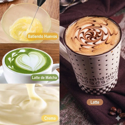 Espumador De Leche Eléctrico Recargable Batidor Café Barista