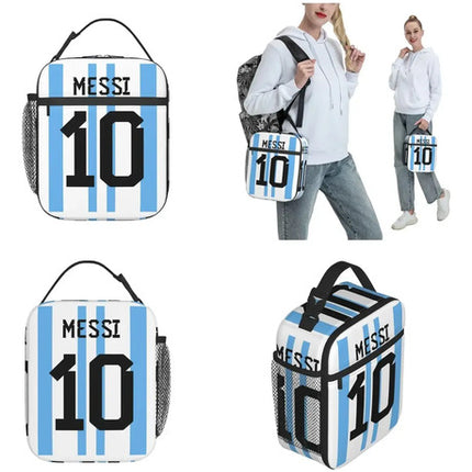 Lonchera Messi 10 Futbol Bolsa Almuerzo Termica Niño Escuela