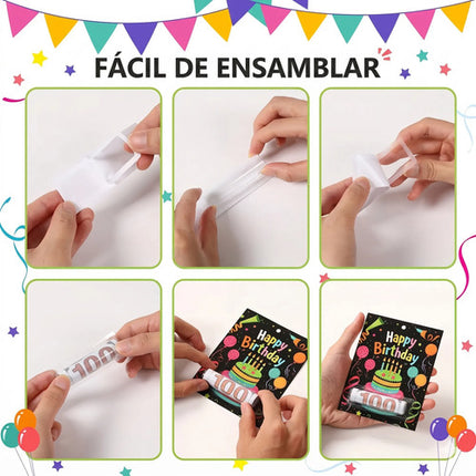 6 Tarjetas Portabilletes Cumpleaños Regalo Dinero Fiestas