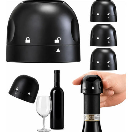 4 Tapones Para Champán Y Vino Espumoso Selladores De Vacío