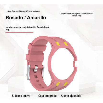 Correa Silicona Swatch Xomega Royal Pop Convertir A Pulsera