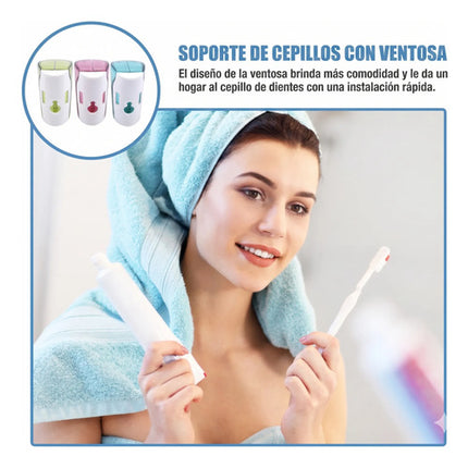 Set 3 Protectores Porta Cepillo Dientes Pared Con Ventosa