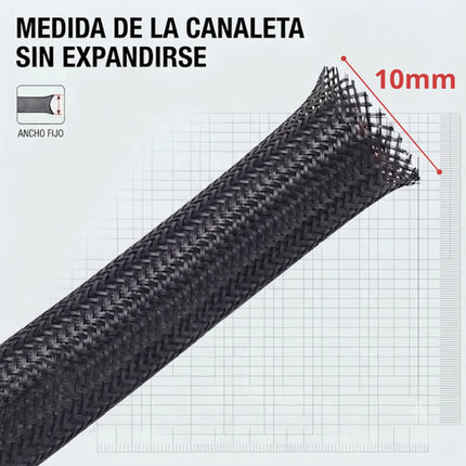 3m Canaleta Organizador De Cables Funda Trenzada Expandible
