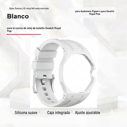 Correa Silicona Swatch Xomega Royal Pop Convertir A Pulsera
