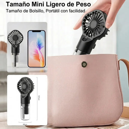 Ventilador Portátil Mano Spray Agua Humidificador Recargable