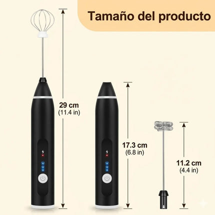 Espumador De Leche Eléctrico Recargable Batidor Café Barista