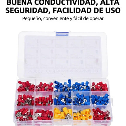 Kit 280 Terminales Eléctricas Aisladas Crimpado Para Cable