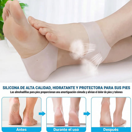 1 Par Taloneras Silicona Gel Almohadillas Dolor Talón Pies