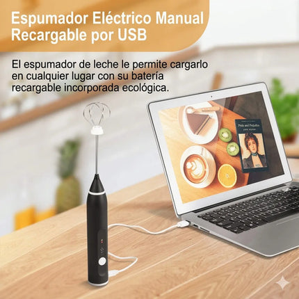 Espumador De Leche Eléctrico Recargable Batidor Café Barista