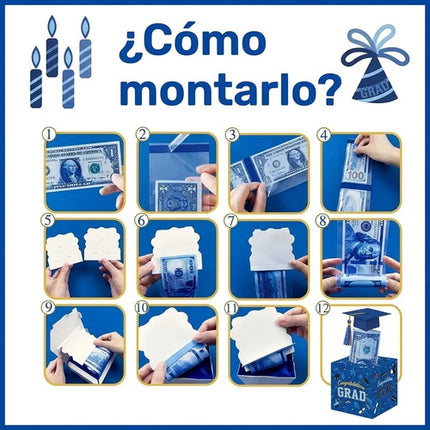Caja Para Regalar Dinero Graduación Regalo Niños Escuela