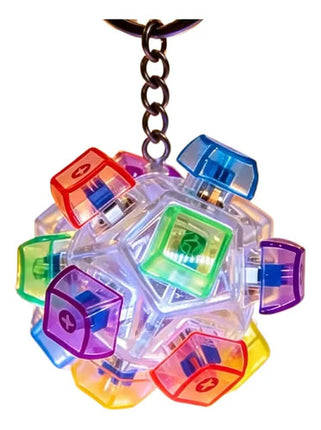 Llavero Fidget Pelota Antiestrés Sensorial Teclado Luz Led