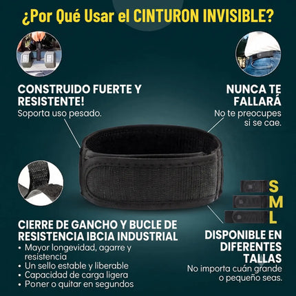 2 Cinturon Elasticos Sin Hebilla Invisibles Ajustable Velcro