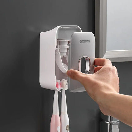 Dispensador Automático Pasta Dental Y Porta Cepillos Pared