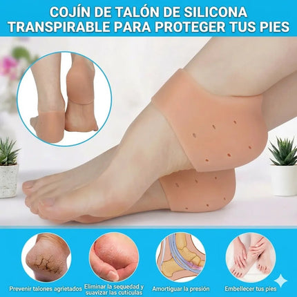 1 Par Taloneras Silicona Gel Almohadillas Dolor Talón Pies