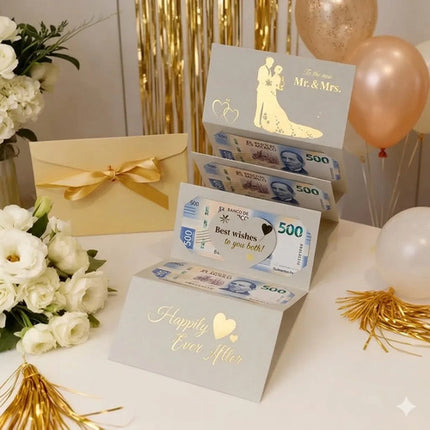 Tarjetas De Felicitación Para Boda Novios Regalo en Efectivo