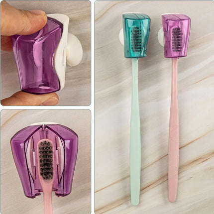 Set 3 Protectores Porta Cepillo Dientes Pared Con Ventosa