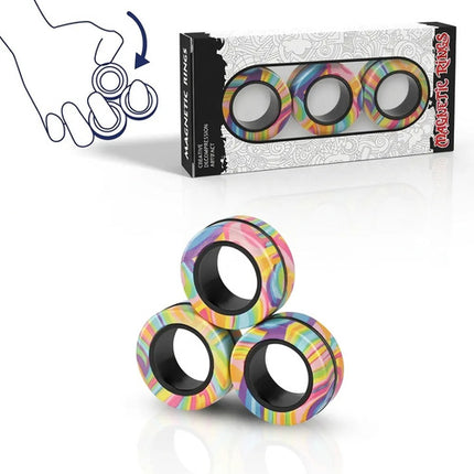 Set De Anillos Magnéticos Con Forma De Fidget Spinner Dedo