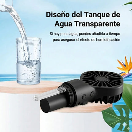 Ventilador Portátil Mano Spray Agua Humidificador Recargable