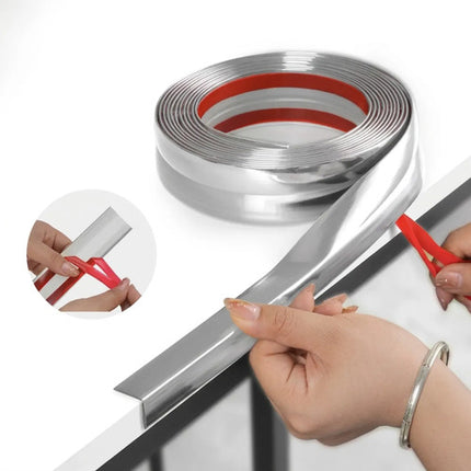 3 metros Moldura Decorativa Autoadhesiva Cromo Flexible Para Borde